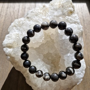 Orthoceras - Natural orthoceras stone bracelet in 10 mm beads - lithotherapy