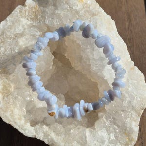 blauer Chalcedon - Splitterarmband - Natursteine - Lithotherapie