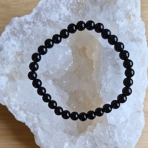 Black obsidian natural stone bracelet - protective stone