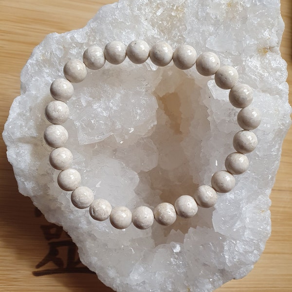 Bracelet en pierre naturelle Jaspe ivoire