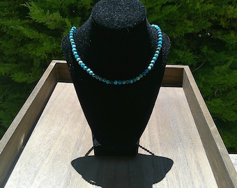 Andean Blue Opal - Andean Blue Opal Stone Choker in 4mm Beads