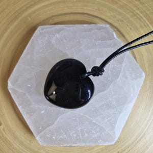 Onyx necklace - Large black heart necklace - Onyx heart necklace - Handmade jewelry - Black heart necklace - Valentine&#39;s Day