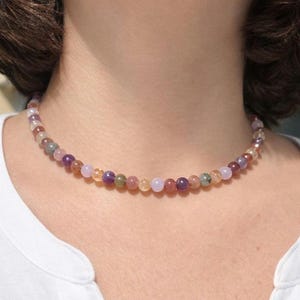 Auralite 23 - Auralite 23 6mm Choker Necklace – Intuition, Protection & Spiritual Energy – Elegant Handmade Jewelry - Delicate Necklace