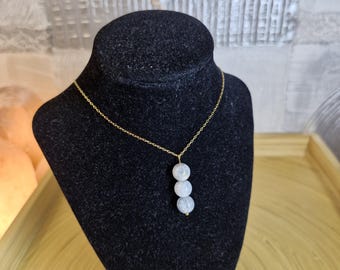 Celestine ketting - Tijdloze ketting - Zeldzame steen - Handgemaakte sieraden - Celestine ketting