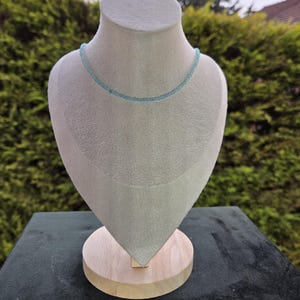 Amazonite - Custom-made necklace - Amazonite natural stone necklace with 2mm faceted beads - Amazonite necklace - delicate necklace - image 12