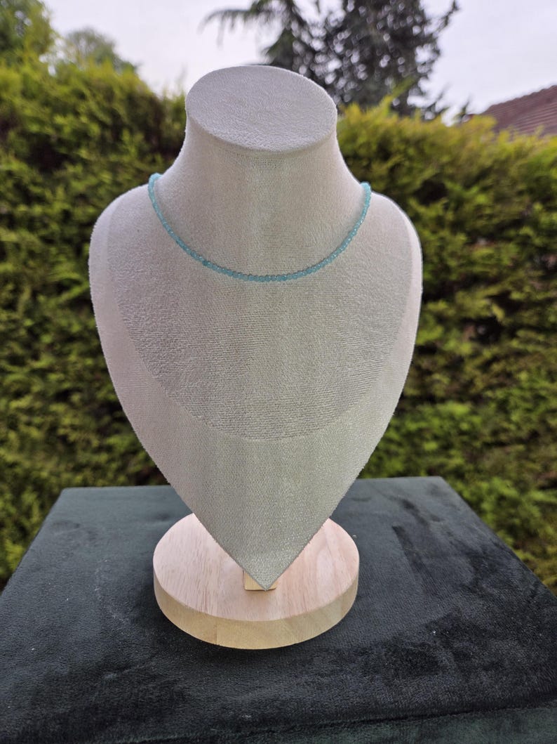 Amazonite - Custom-made necklace - Amazonite natural stone necklace with 2mm faceted beads - Amazonite necklace - delicate necklace - image 12