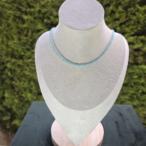 Amazonite - Custom-made necklace - Amazonite natural stone necklace with 2mm faceted beads - Amazonite necklace - delicate necklace - image 1