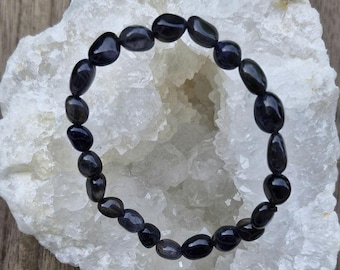 Hypersthene - tumbled stone bracelet - natural stones - lithotherapy - hypersthene bracelet