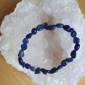 Lapis lazuli - tumbled stone bracelet - natural stones - lithotherapy - Lapis lazuli bracelet