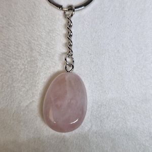 Rose quartz key ring