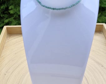 Emerald choker necklace - emerald necklace made of 3mm faceted beads
