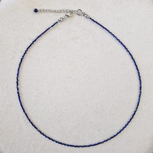 Lapis lazuli - Natural lapis lazuli stone necklace with 2 or 3 mm faceted beads - Custom-made necklace image 11