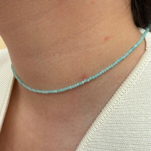 Amazonite - Custom-made necklace - Amazonite natural stone necklace with 2mm faceted beads - Amazonite necklace - delicate necklace - image 10