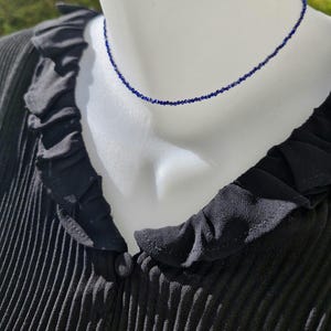 Lapis lazuli - Natural lapis lazuli stone necklace with 2 or 3 mm faceted beads - Custom-made necklace image 12