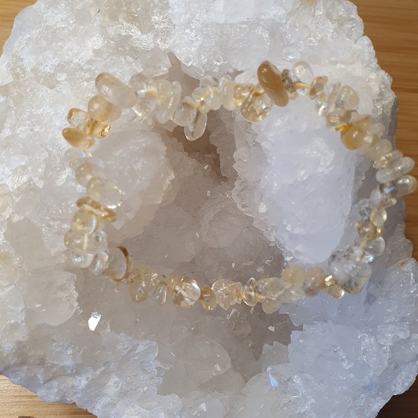 Citrine - bracelet chips - pierres naturelles - lithothérapie