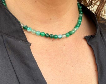 Chaîne 18K GF Avec Pendentif Pierre Verte - Bijou Occasion, Style Pendentif