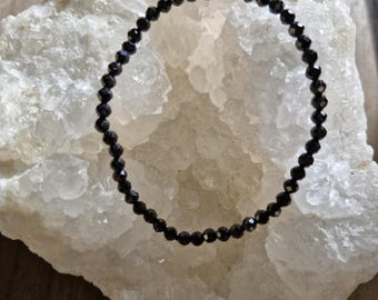 Natural spinel stone bracelet - in 3mm faceted beads.