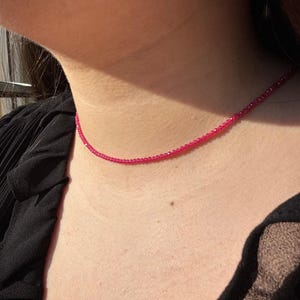 Collana girocollo con rubino e corindone da 2 mm – Passione, vitalità ed eleganza – Pietra preziosa – Collana realizzata su misura