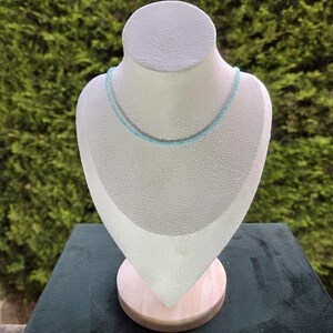 Amazonite - Custom-made necklace - Amazonite natural stone necklace with 2mm faceted beads - Amazonite necklace - delicate necklace - image 2