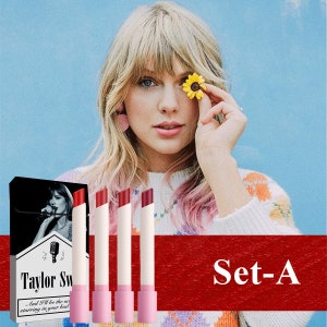 Taylor Swift Lipstick, Taylor Swift Cigarette Lipsticks Set, Personalized Handmade Taylor Swift Cigarette Box, Gift for her,Bridesmaid gift Set A