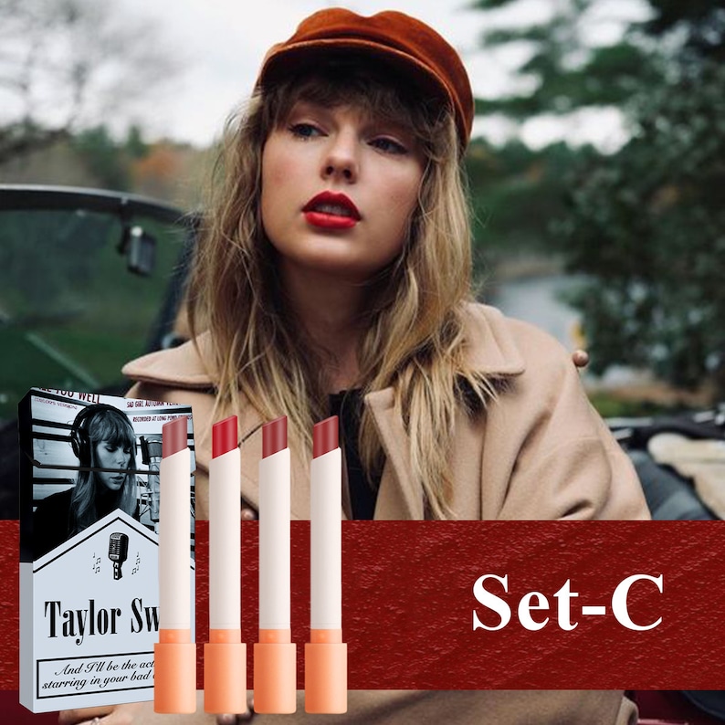 Taylor Swift Lipstick, Taylor Swift Cigarette Lipsticks Set, Personalized Handmade Taylor Swift Cigarette Box, Gift for her,Bridesmaid gift Set C