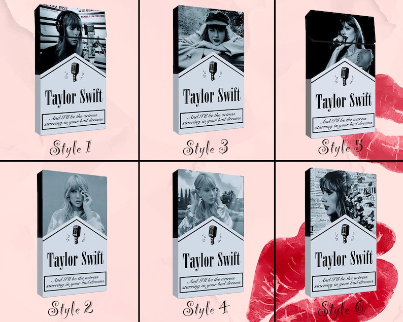 Taylor Swift Lipstick, Taylor Swift Cigarette Lipsticks Set, Personalized Handmade Taylor Swift Cigarette Box, Gift for her,Bridesmaid gift image 2