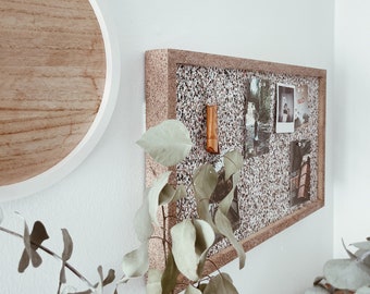 Panneau de liège acoustique de style scandinave - 7/8 pouces d'épaisseur avec cadre personnalisable pour décoration de bureau à domicile, carte mémoire, tableau d'affichage 24 x 16