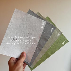 Handmade Recycled Paper with Trimmed Edges – Choose Your Color & Quantity – Eco-Friendly, Zero Waste