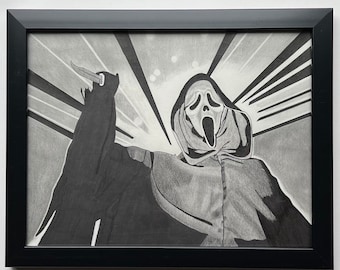 Oeuvre d'art originale Ghostface 8,5 x 11 po.