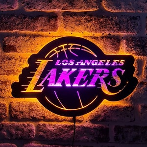 Los Angeles Lakers Led Sign - Lakers Basketball Fans Led Light - Lighted Wall Decor -  Gifts For Him - Christmas Gift