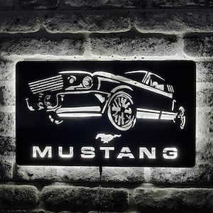 Mustang Led Sign - Mustang Fans Led Light - Car Wall Decor -  Gifts For Her - Christmas Gift