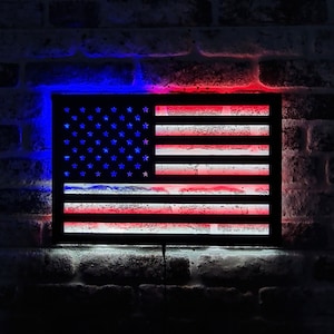 American Flag Led Sign - Flag Led Light - American Flag Wall Decor -  Gifts For Him - Christmas Gift