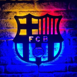 F.C. Barcelona Led Sign - La Liga Football Team Fans Led Light - Barcelona Lighted Wall Decor -  Gifts For Him - Christmas Gift