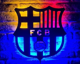 F.C. Barcelona Led Sign - La Liga Football Team Fans Led Light - Barcelona Lighted Wall Decor -  Gifts For Him - Christmas Gift