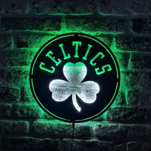 Insegna a LED dei Boston Celtics - Luce a LED per tifosi di basket dei Boston Celtics - Decorazione da parete illuminata - Regali per lui - Regalo di Natale