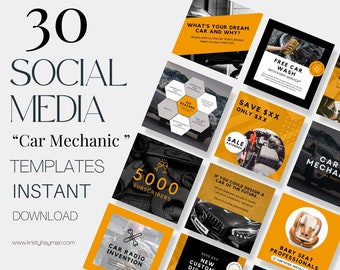 Car Mechanic Social Med Posts, IG Post Template, DIY Flyer Design, Business Promotion, Business Post, Social Media Templates, Instant access