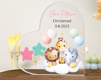 Personalised Christening Gift, Woodland Forest Animals Gift, Christening Keepsake Gift, Gift for New Baby, Baptised Gift, Animal Gifts