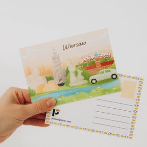 Postal de Varsovia / Símbolos de la ciudad polaca de Varsovia