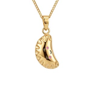 Pierogi Necklace – Smiling Dumpling Charm | Polish Foodie Jewelry | Gift for Pierogi Lovers