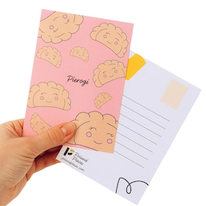 Pierogi Postcard | Pink Gift Card | Souvenir from Poland