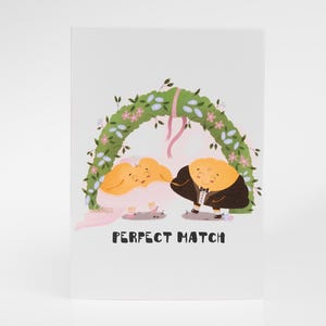 Perfect Match Pierogi Wedding Card – Funny Polish Wedding Card | Dumpling Love Card | Cute Engagement or Anniversary Greeting