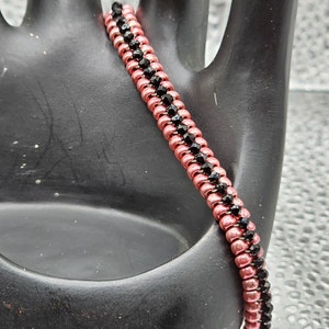 Sparkly Shiny Pink and Black Tennis Bracelet