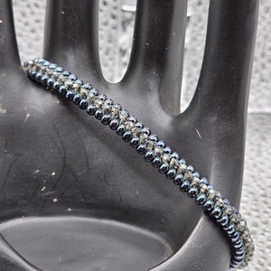 Seed Bead and Crystal Tennis Bracelet