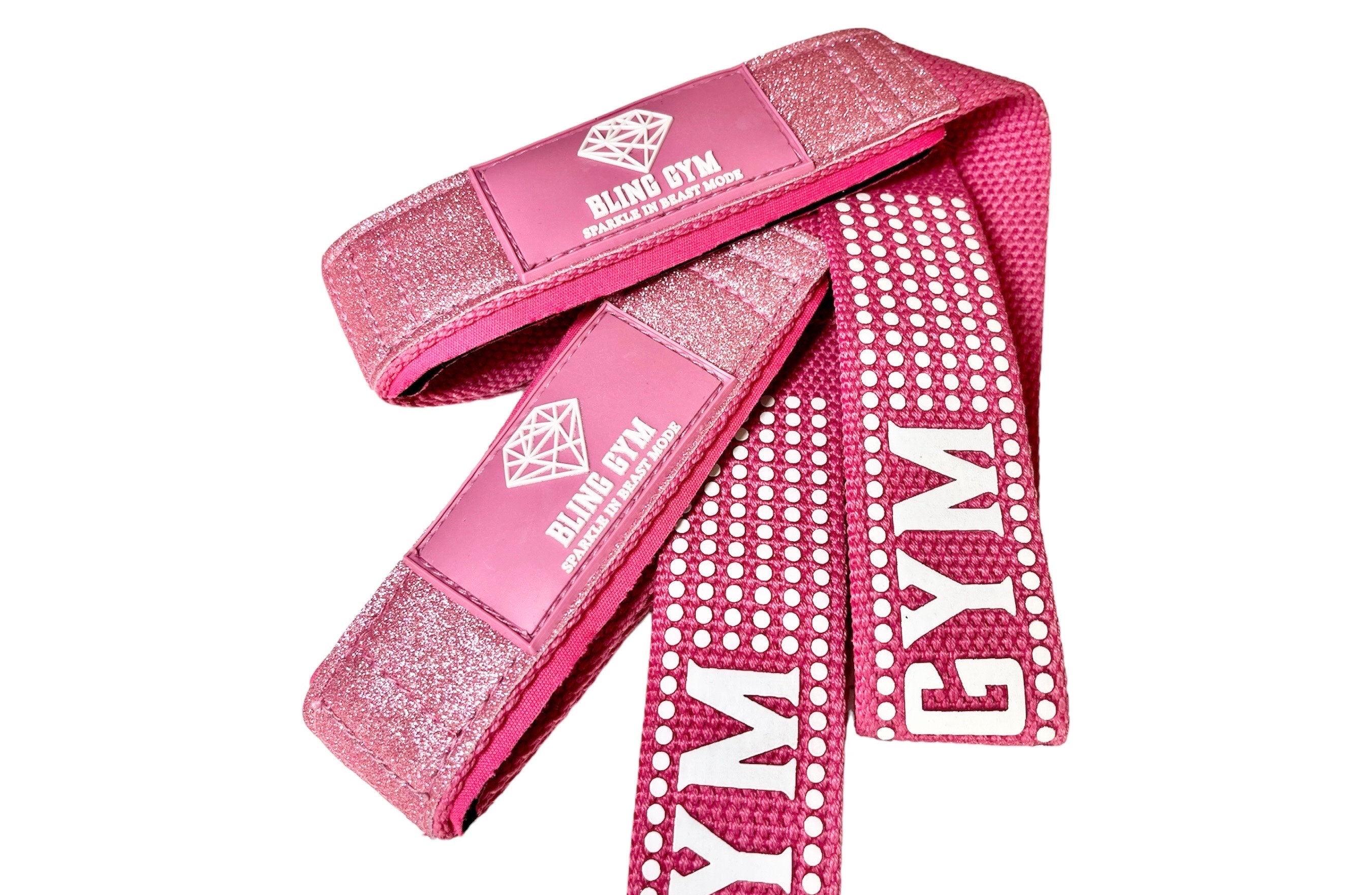 Pink Glitter Weight Lifting Wrist Straps Gym Gifts Fitness Gift for