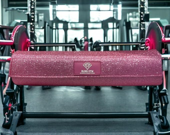 Pink Glitter Barbell Pad|Gym Gift Women| Barbell Squat Pad| Extra Thick Padding| Neck & Shoulder Support| Heavy Duty| Hip Thrusts| Bling