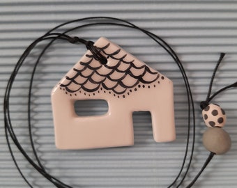 Ceramic house pendant