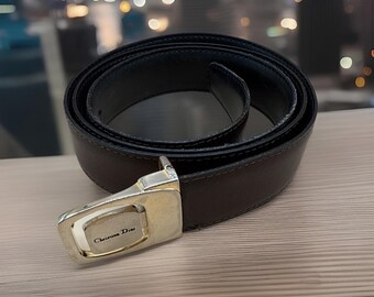 Vintage CHRISTIAN DIOR Leather Logo Belt — 32 display picture 3