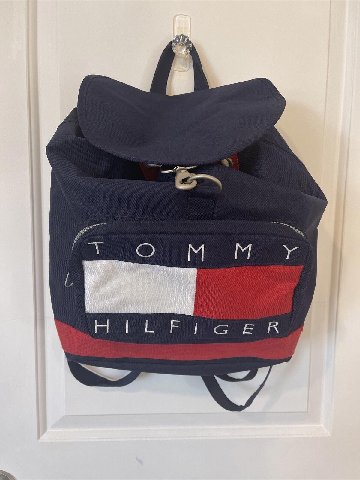 Vintage NEW 90’s Y2K TOMMY HILFIGER LOGO CANVAS BACKPACK Y2K 2000 main image 4