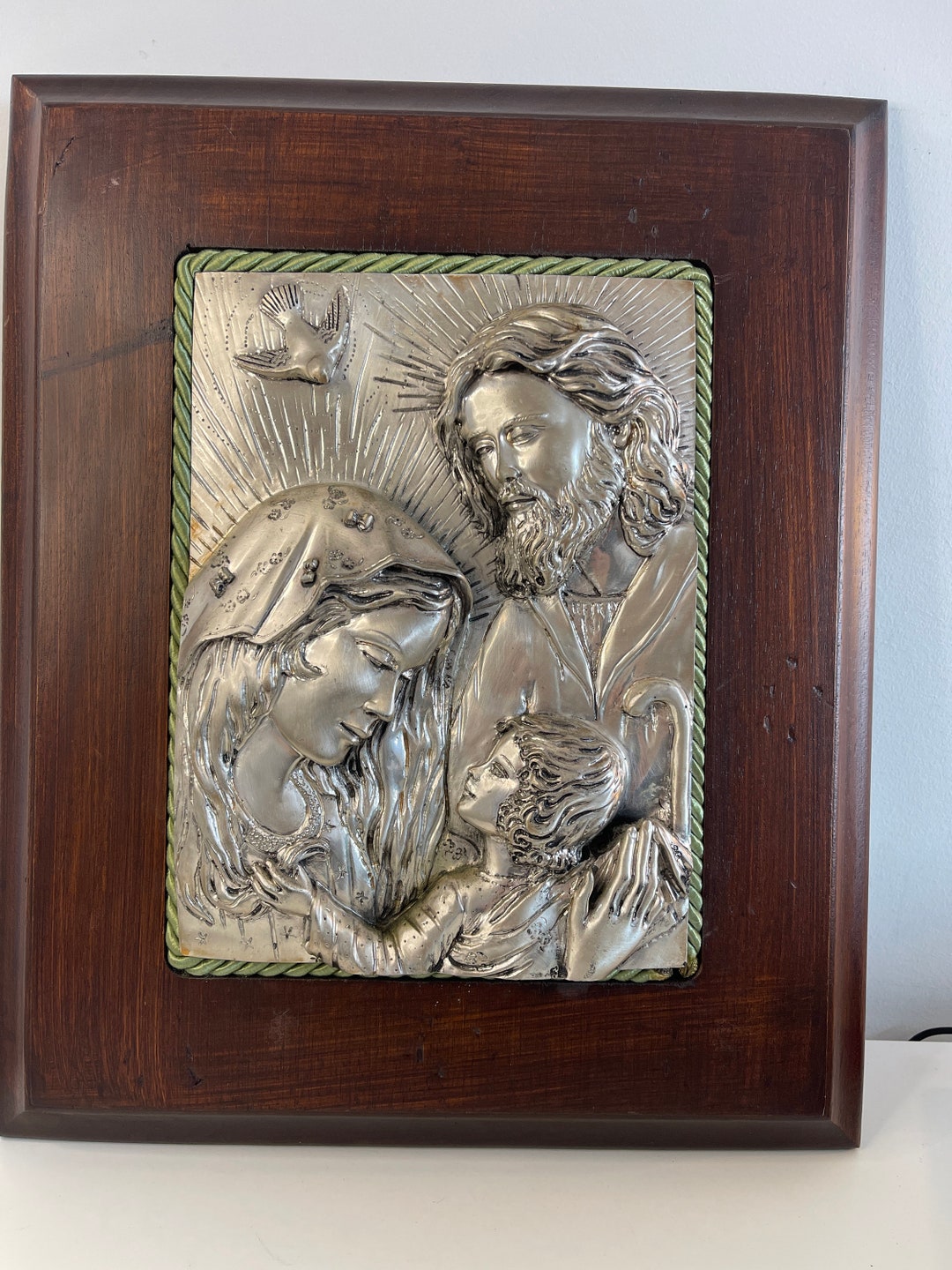 Antique Icon Holy Family ARG 925 Made IN Italy Jesus Mary Joseph Wall ...