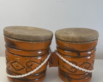 Vintage handmade traditional Moroccan drums